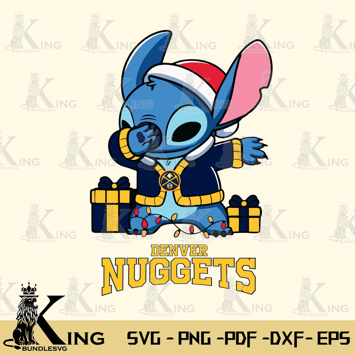 Denver Nuggets Stitch Merry Christmas Svg Eps Dxf Png File, Digital Download