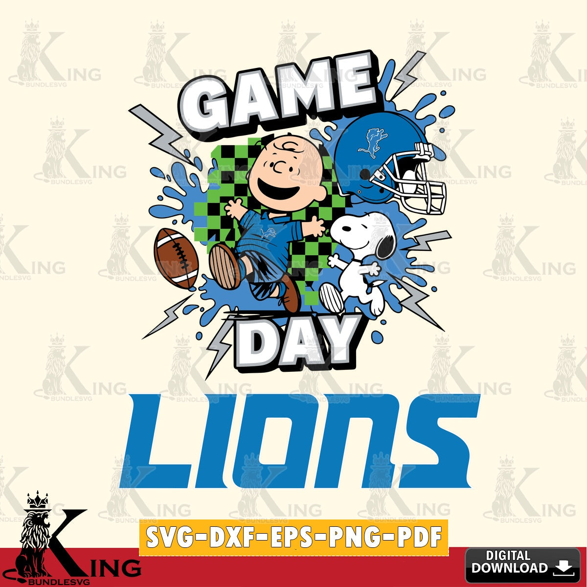 Detroit Lions Game Day Peanuts Cricut file , Cut file  , Digital Download , PDF File , Instant Download