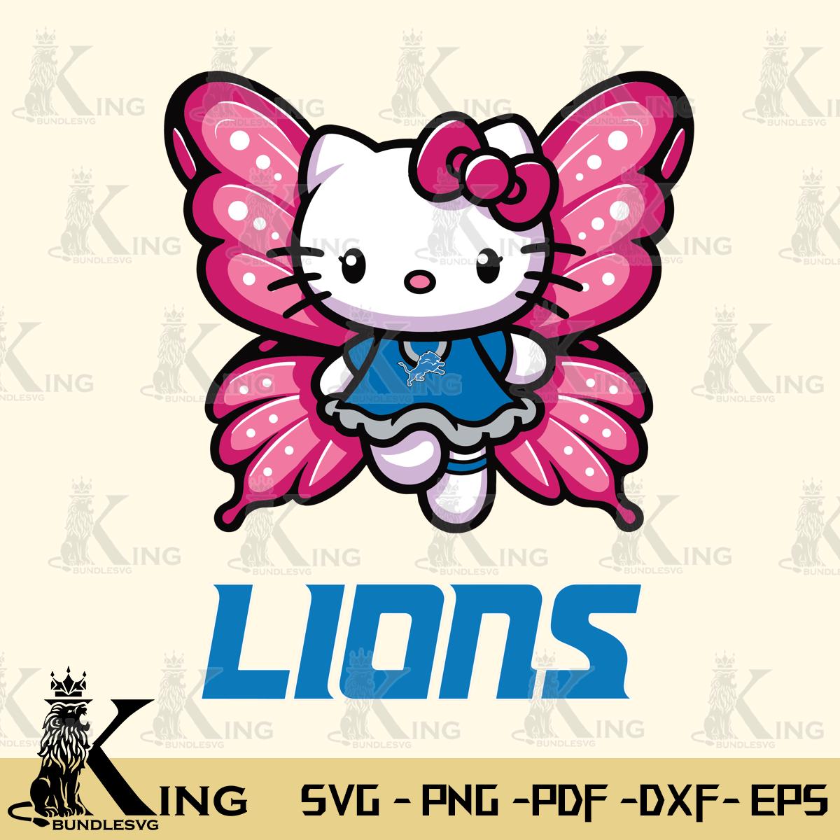 Detroit Lions Hello Kitty Dreamscape Svg Eps Dxf Png File, Digital Download