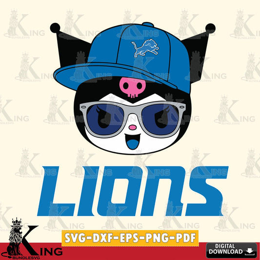 Detroit Lions Kuromi Football Cool SVG file, Cricut, Cut file  , Digital Download , Instant Download, Sanrio svg, Clipart