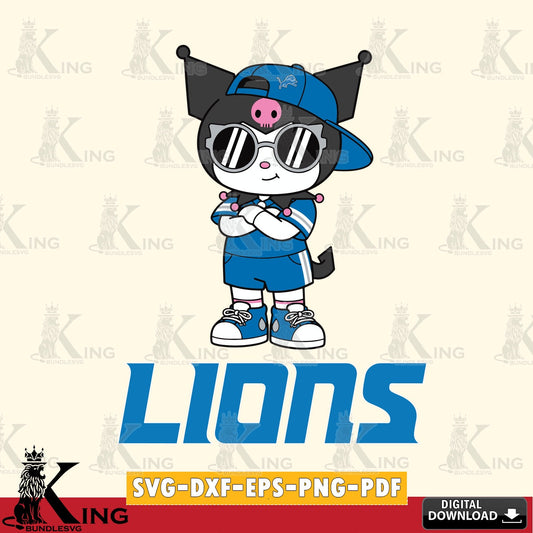 Detroit Lions Kuromi Football Jersey SVG file, Cricut, Cut file  , Digital Download , Instant Download, Sanrio svg, Clipart