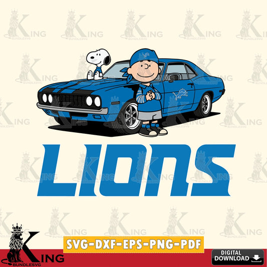 Detroit Lions Peanuts Muscle Car Cricut file , Cut file  , Digital Download , PDF File , Instant Download