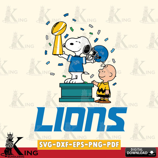 Detroit Lions Peanuts Winner Cricut file , Cut file  , Digital Download , PDF File , Instant Download