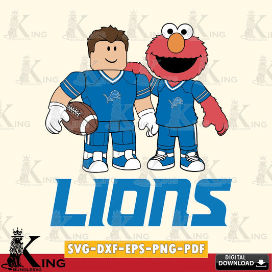 Stylish representation of Detroit Lions Roblox Elmo Football, crafting file for iron-on transfer and vinyl decals