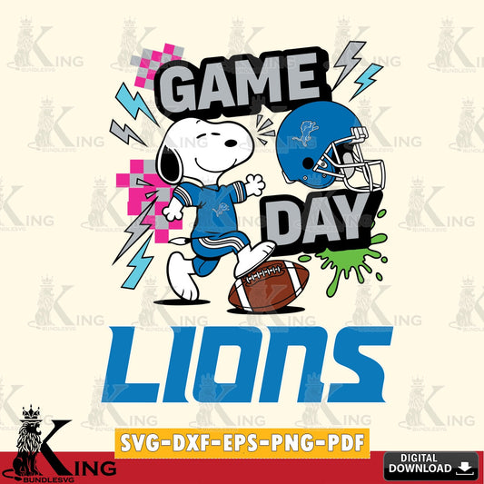 Detroit Lions Snoopy Game day Cricut file , Cut file  , Digital Download , PDF File , Instant Download