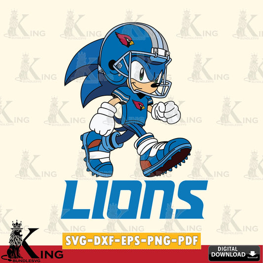 Custom design featuring Detroit Lions Sonic Ready Football, high-quality vector for DIY scrapbooking and home decor