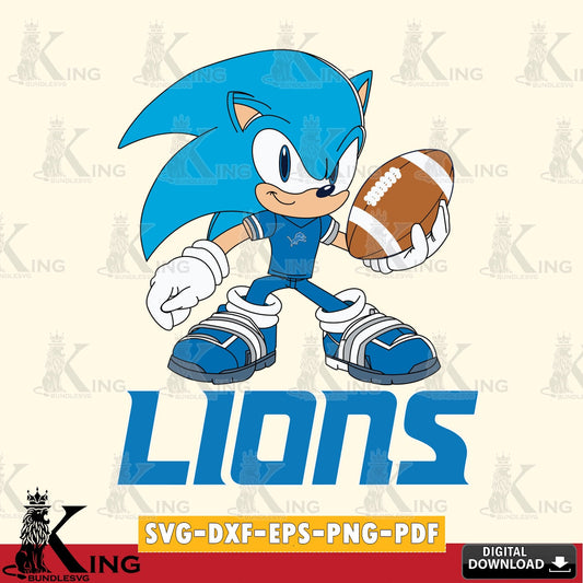 Printable art of Detroit Lions Sonic Rugby, crafting file for iron-on transfer and vinyl decals