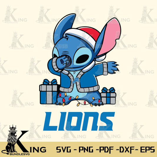 Detroit Lions Stitch Merry Christmas Svg Eps Dxf Png File, Digital Download