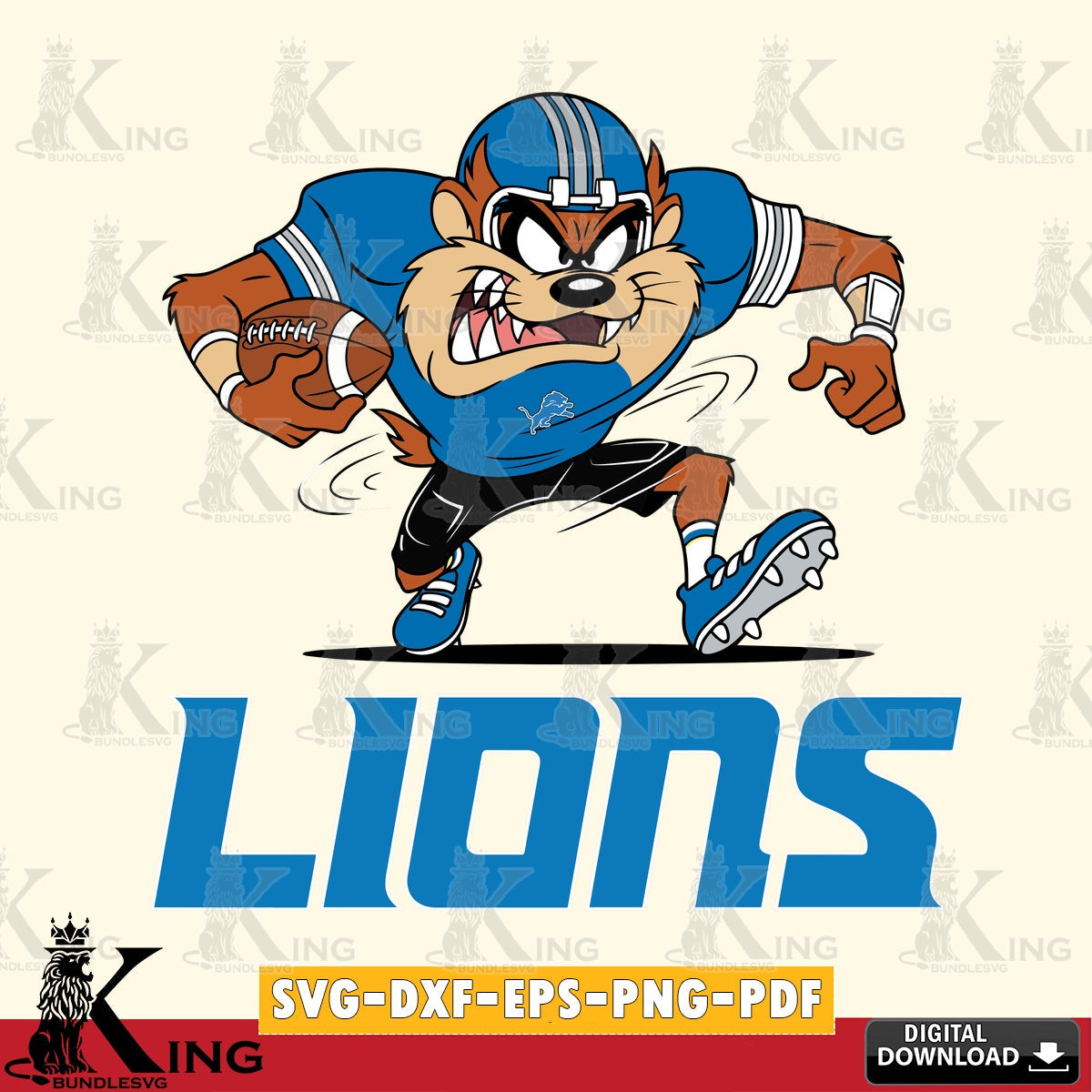 Detroit Lions Taz Football Helmet Cut file  , Digital Download , Instant Download, Looney Tunes svg, Football svg
