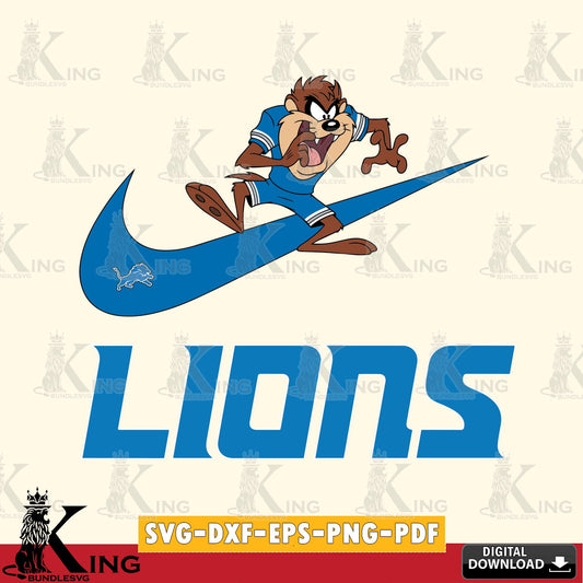 Detroit Lions Taz Football Nike Cut file  , Digital Download , Instant Download, Looney Tunes svg, Football svg