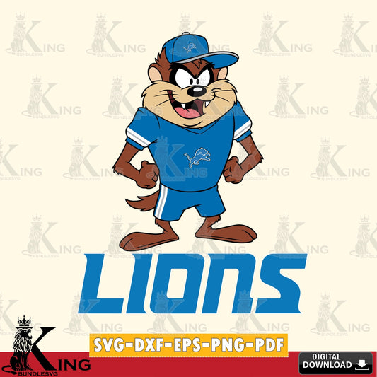 Detroit Lions Taz Standing Pose Cut file  , Digital Download , Instant Download, Looney Tunes svg, Football svg