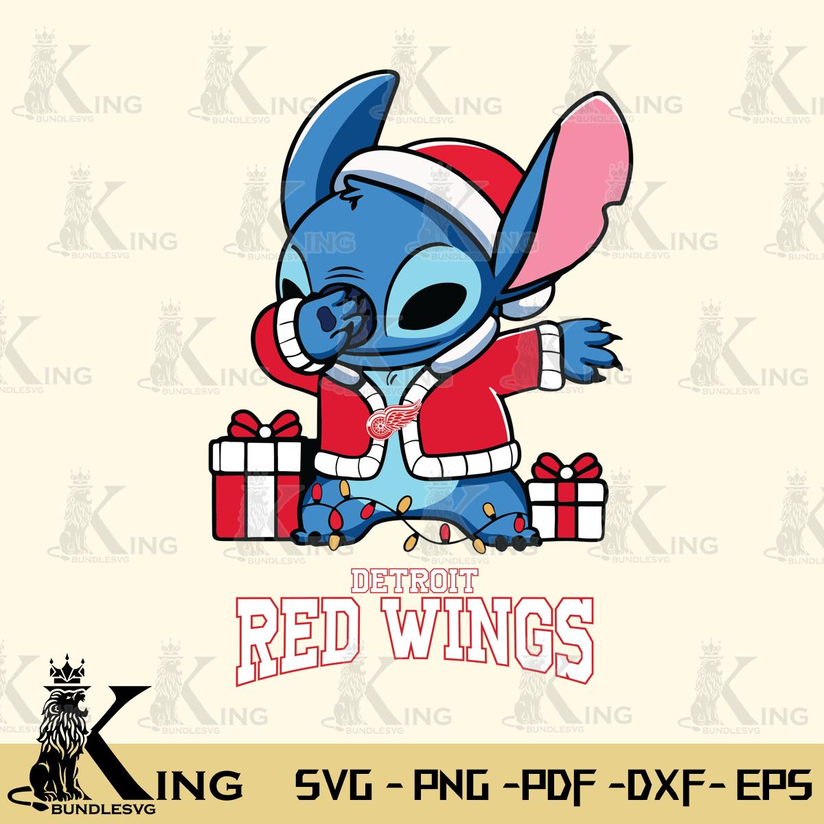 Detroit Red Wings Stitch Merry Christmas Svg Eps Dxf Png File, Digital Download