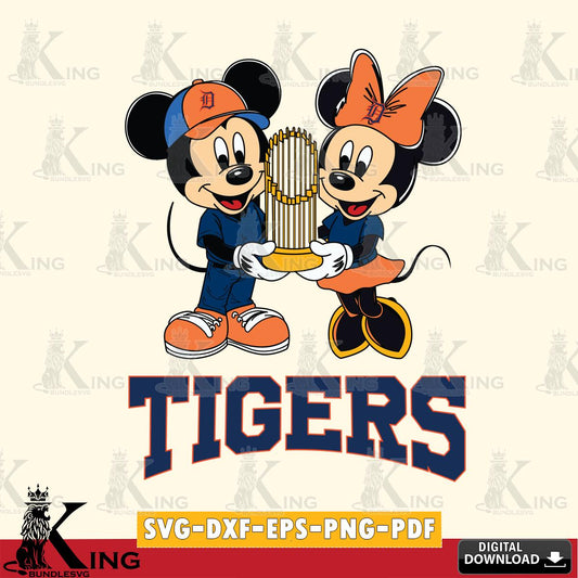 Detroit Tigers Mickey Minnie Mouse Champions SVG File, MLB for Cricut, Silhouette, Digital Download , file cut