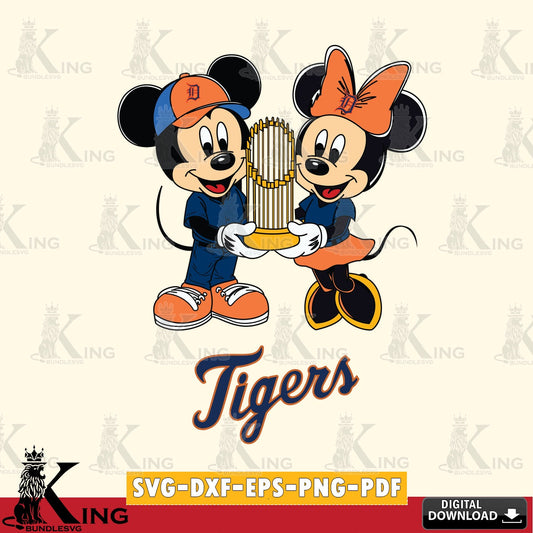 Detroit Tigers Mickey Minnie Mouse Champions SVG file , For Cricut,  File cut , Digital Download , PDF File, Cut Files