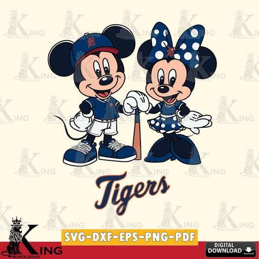 Detroit Tigers Mickey Minnie Mouse Sport SVG file , For Cricut,  File cut , Digital Download , PDF File, Cut Files