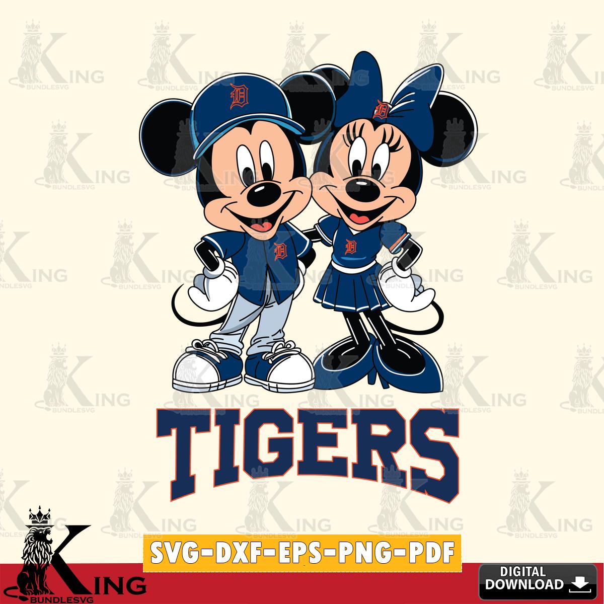Detroit Tigers Mickey Minnie Mouse smile SVG File, MLB for Cricut, Silhouette, Digital Download , file cut