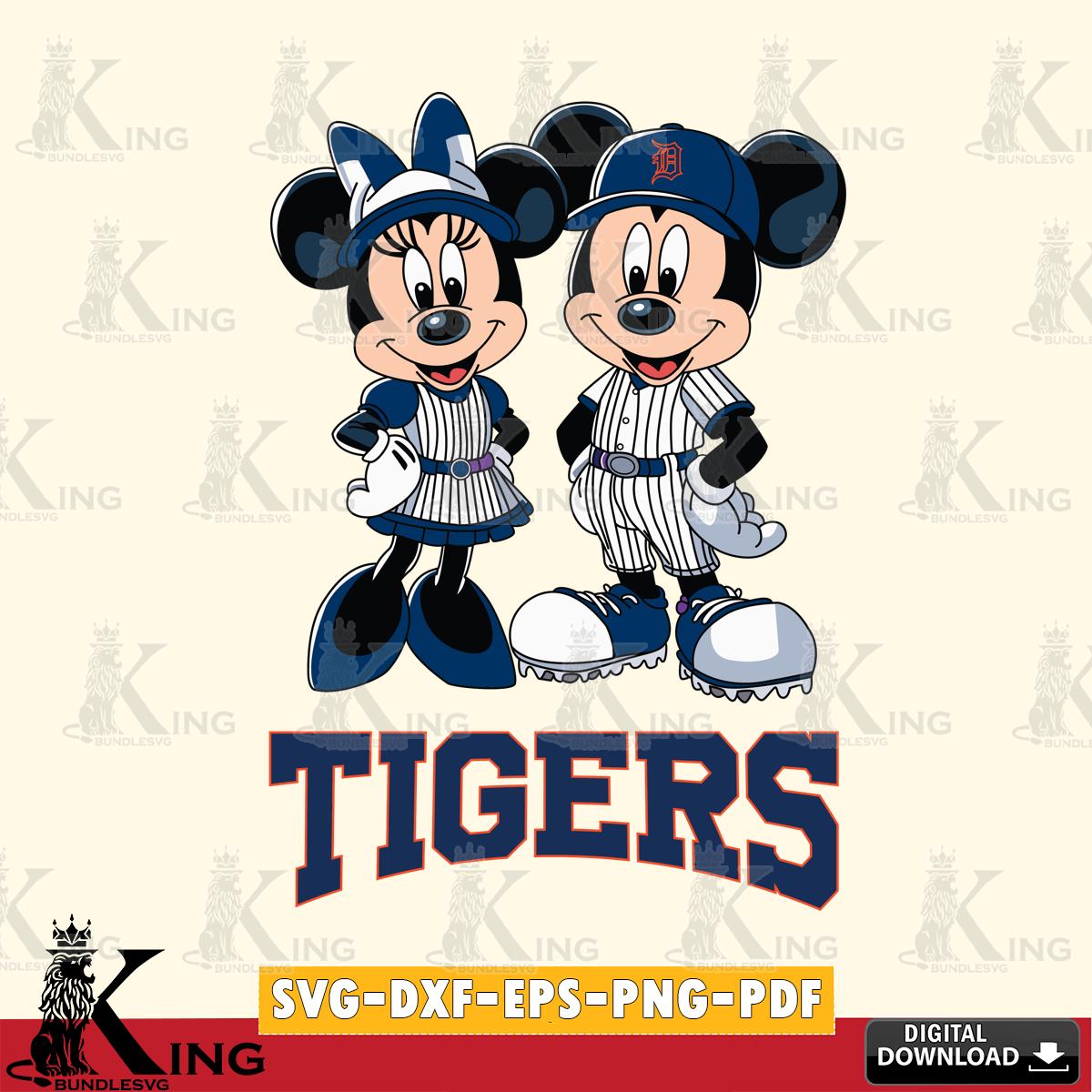 Detroit Tigers Mickey Minnie Sport SVG File, MLB for Cricut, Silhouette, Digital Download , file cut