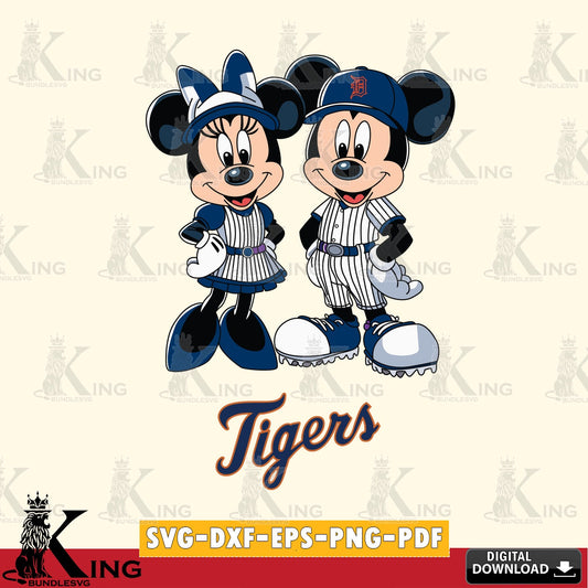Detroit Tigers Mickey Minnie Sport SVG file , For Cricut,  File cut , Digital Download , PDF File, Cut Files