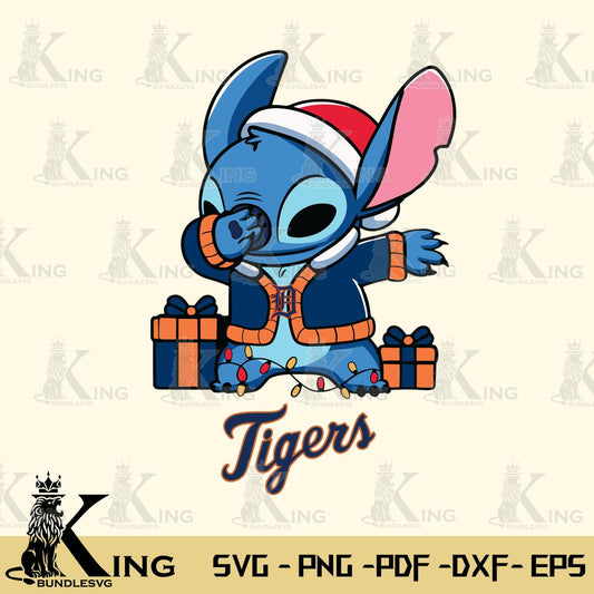 Detroit Tigers Stitch Merry Christmas Svg Eps Dxf Png File, Digital Download