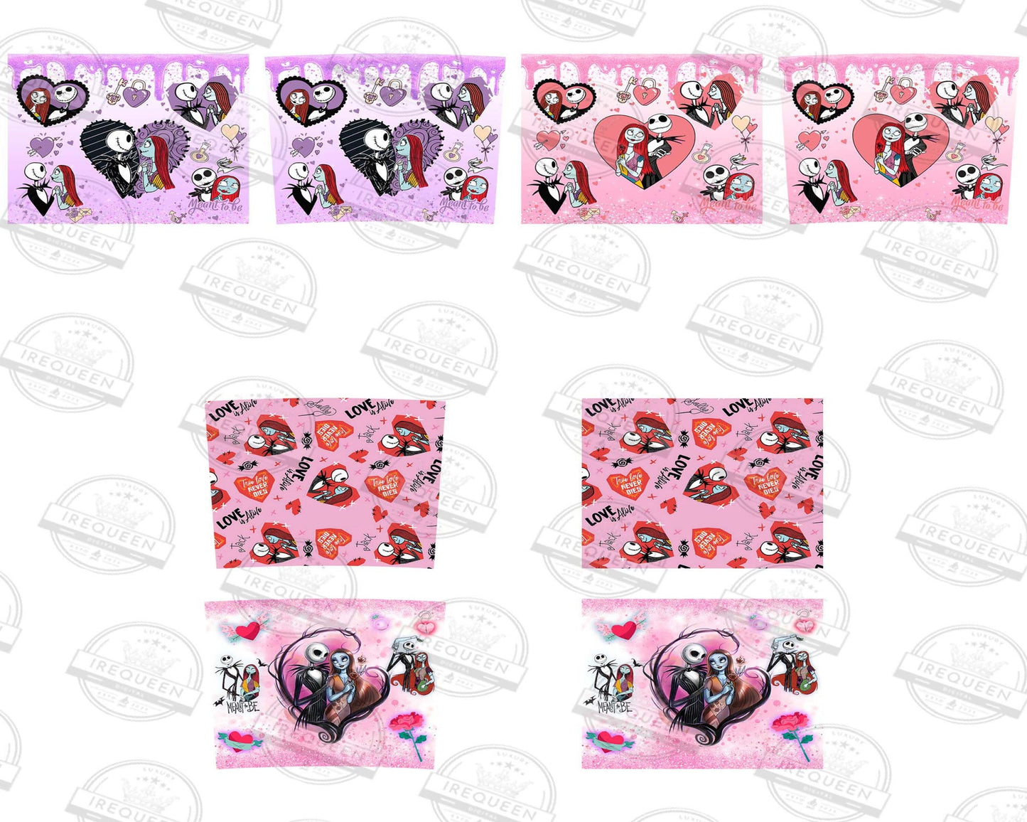 Disney Valentine bundleTumbler Design PNG,  Valentine Tumbler Wraps, Nightmare Couple 20oz Tumbler, Digital download , Instant Download