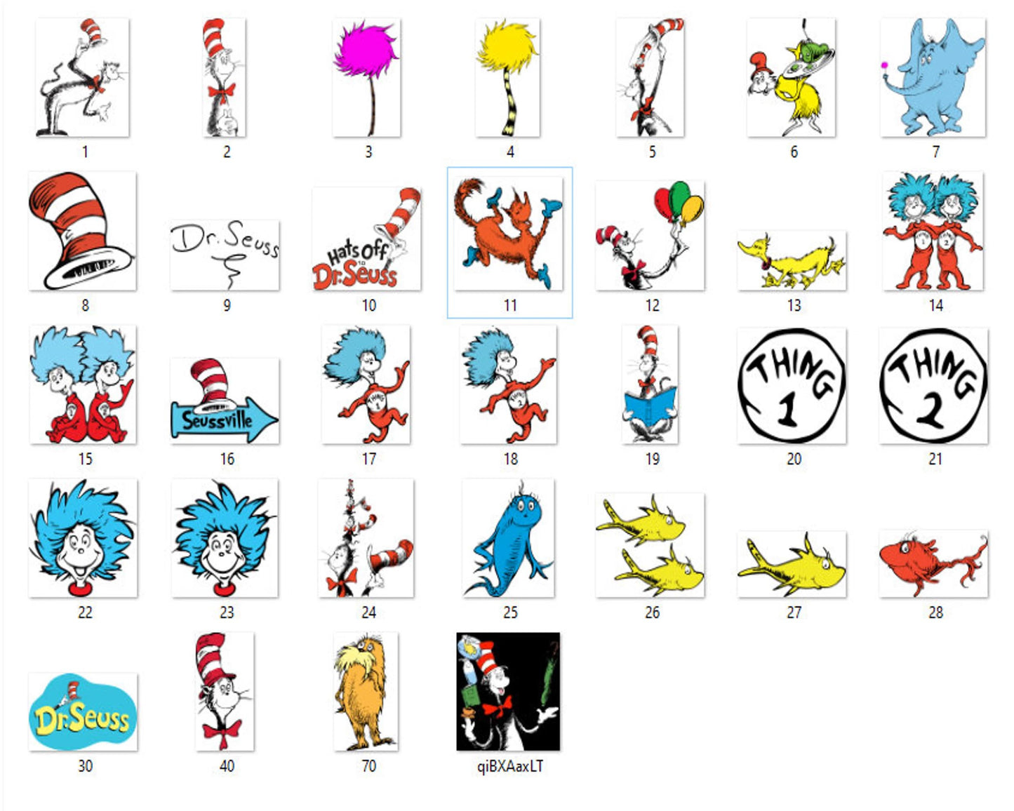 Dr. Suess Png Bundle, Dr. Suess Alphabet Png, Cat In The Hat Png bundle, Digital download , Instant Download