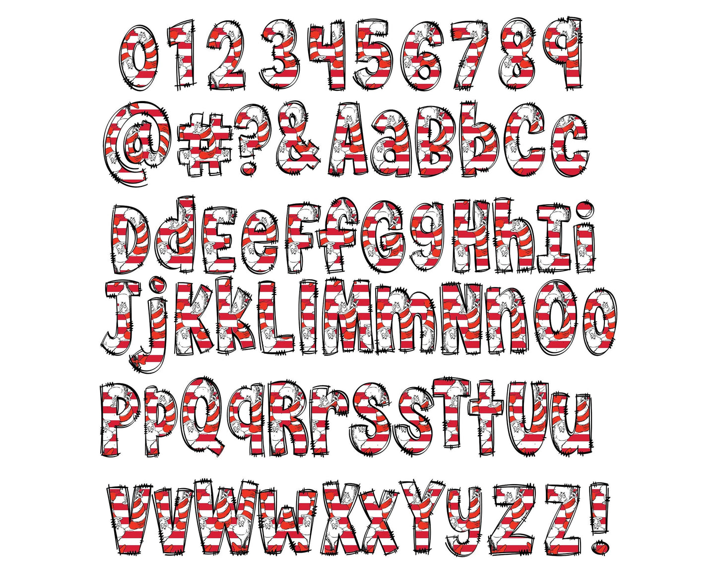 Dr. Suess Png Bundle, Dr. Suess Alphabet Png, Cat In The Hat Png bundle, Digital download , Instant Download