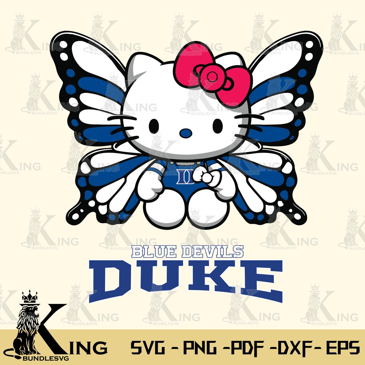 Duke Blue Devils Butterfly Kitty Delight Svg Eps Dxf Png File, Digital Download