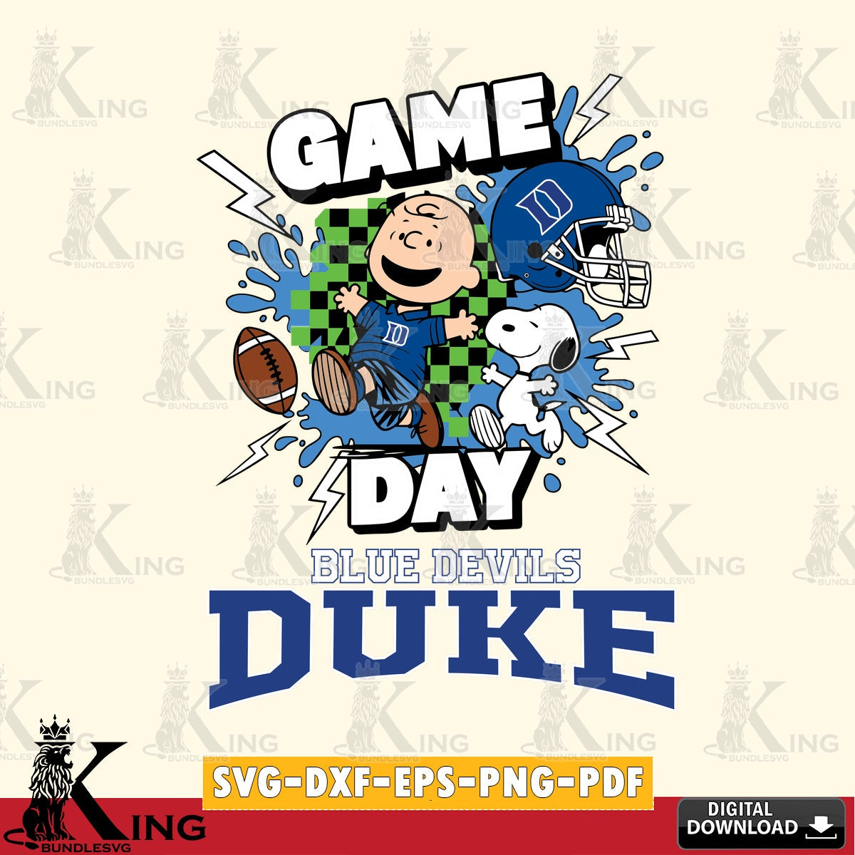 Duke Blue Devils Game Day Peanuts SVG, Cricut, Cut file  , Digital Download , Instant Download, Peanuts svg, NCAA svg, Football svg, Sport svg