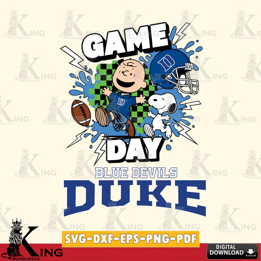 Duke Blue Devils Game Day Peanuts SVG, Cricut, Cut file  , Digital Download , Instant Download, Peanuts svg, NCAA svg, Football svg, Sport svg