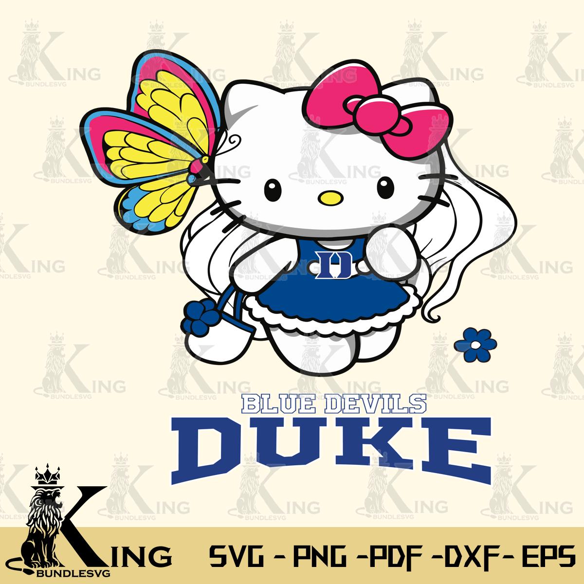 Duke Blue Devils Kitty Cartoon Svg Eps Dxf Png File, Digital Download