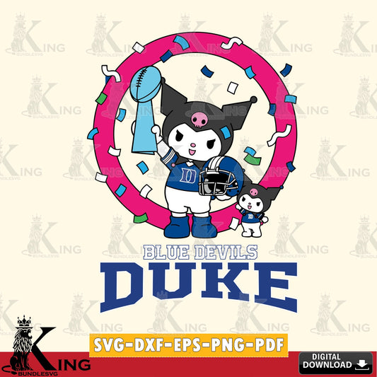 Duke Blue Devils Kuromi Football Champion SVG file, Cricut, Cut file  , Digital Download , Instant Download, Sanrio svg, Clipart