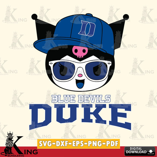 Duke Blue Devils Kuromi Football Cool SVG file, Cricut, Cut file  , Digital Download , Instant Download, Sanrio svg, Clipart