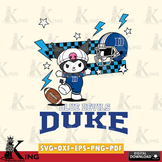 Duke Blue Devils Kuromi Game Day SVG file, Cricut, Cut file  , Digital Download , Instant Download, Sanrio svg, Clipart