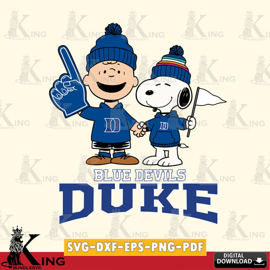 Duke Blue Devils Peanuts Fan Gear SVG, Cricut, Cut file  , Digital Download , Instant Download, Peanuts svg, NCAA svg, Football svg, Sport svg