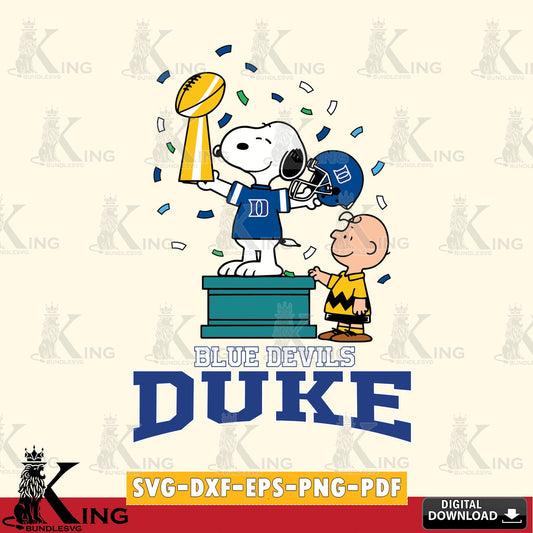 Duke Blue Devils Peanuts Winner SVG, Cricut, Cut file  , Digital Download , Instant Download, Peanuts svg, NCAA svg, Football svg, Sport svg