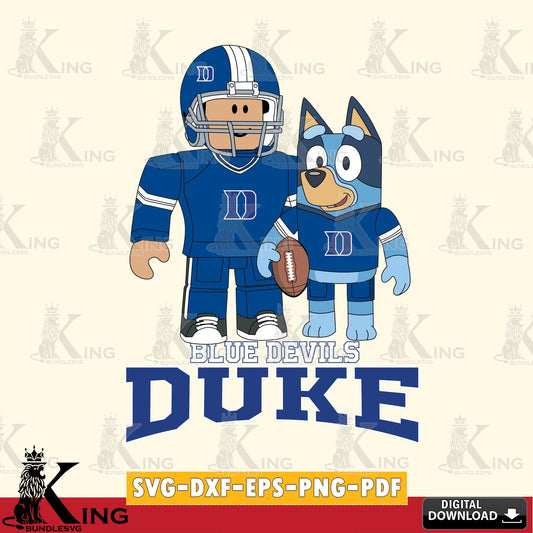 Duke Blue Devils Roblox & Bluey Football SVG file , NCAA Cricut,  File cut , Digital Download , PDF File