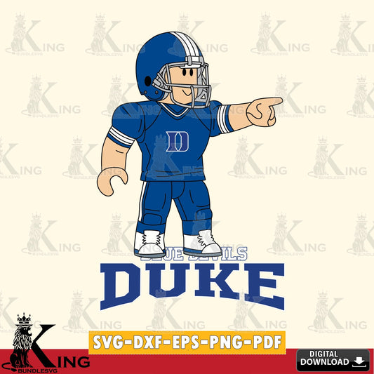 Duke Blue Devils Roblox Player Football SVG file , NCAA Cricut,  File cut , Digital Download , PDF File