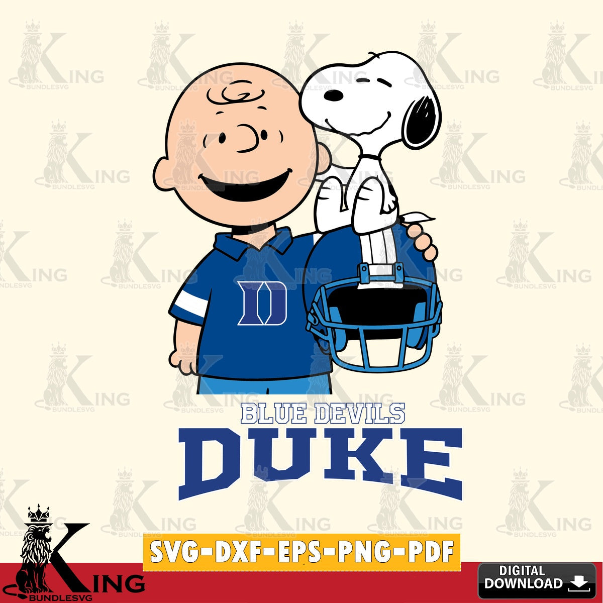 Duke Blue Devils Snoopy On Helmet SVG, Cricut, Cut file  , Digital Download , Instant Download, Peanuts svg, NCAA svg, Football svg, Sport svg