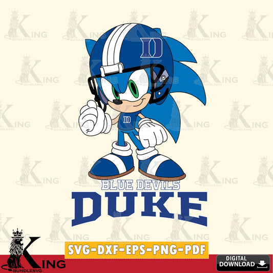 Stylish representation of Duke Blue Devils Sonic Football Mascot as digital clipart compatible with laser engraving and cutting