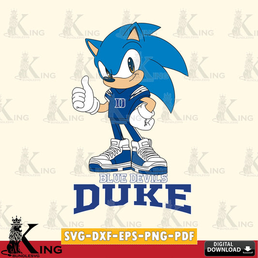 Vector design showing Duke Blue Devils Sonic Like Football digital clipart compatible with laser engraving and cutting
