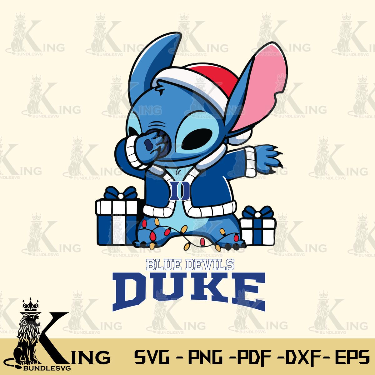 Duke Blue Devils Stitch Merry Christmas Svg Eps Dxf Png File, Digital Download