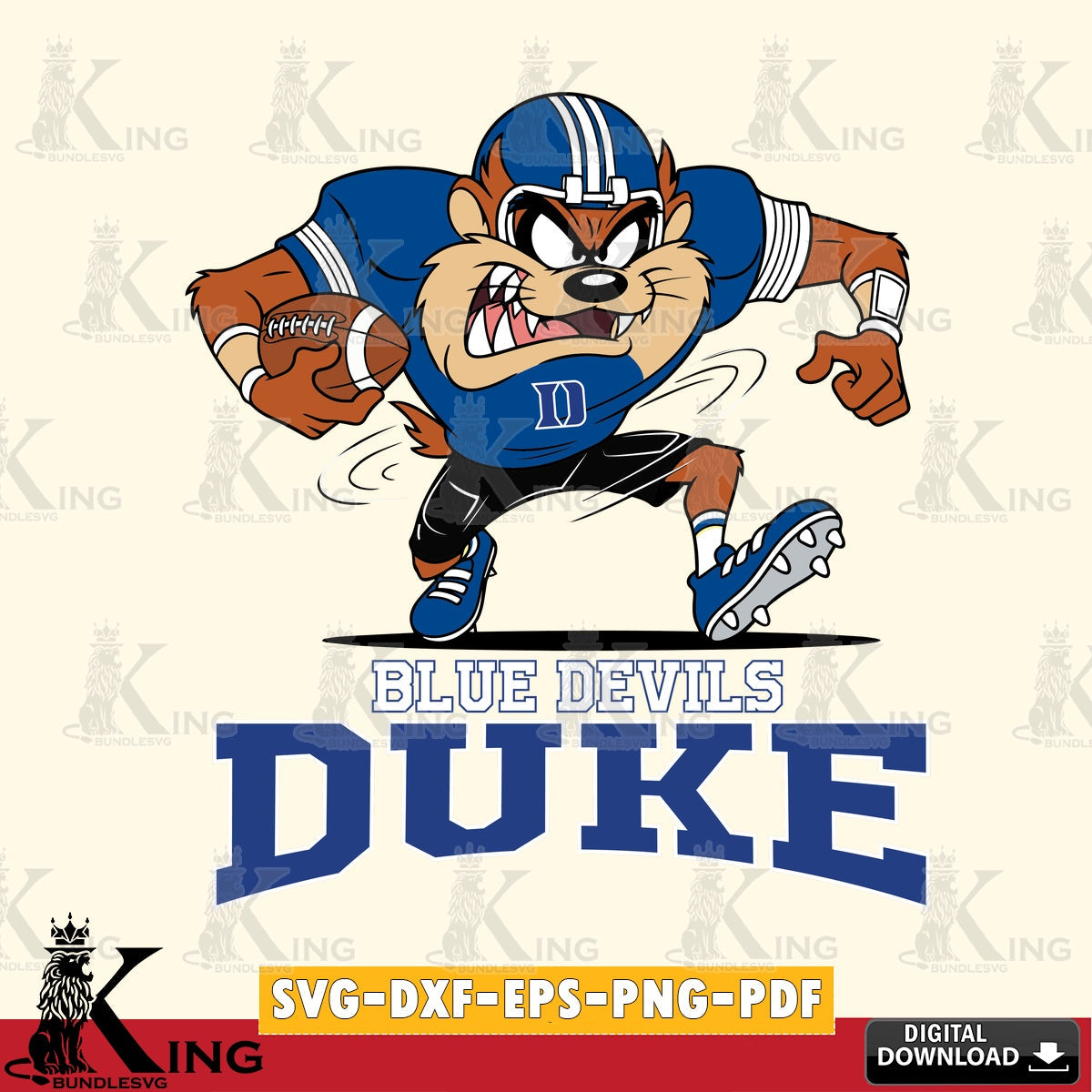 Duke Blue Devils Taz Football Helmet SVG file, Cut file  , Digital Download , Instant Download, Taz svg, NCAA svg