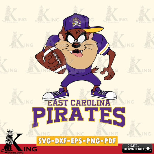 East Carolina Pirates Đồng phục bóng đá Taz SVG file, Cut file  , Digital Download , Instant Download, Taz svg, NCAA svg