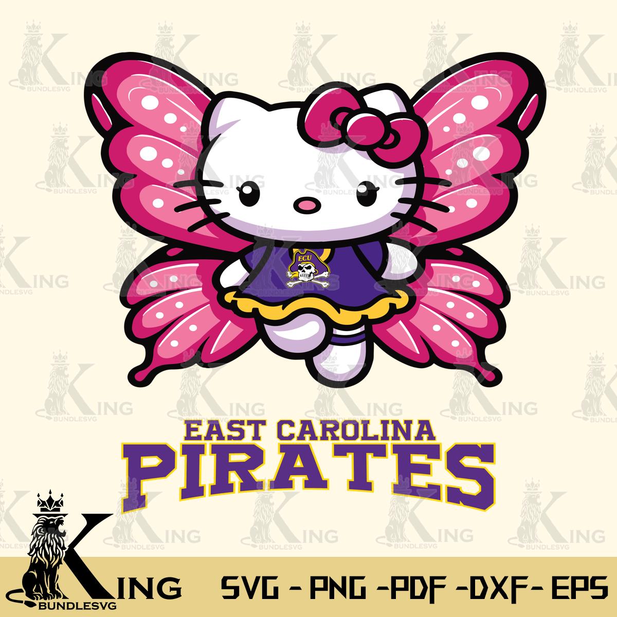 East Carolina Pirates Hello Kitty Dreamscape Svg Eps Dxf Png File, Digital Download