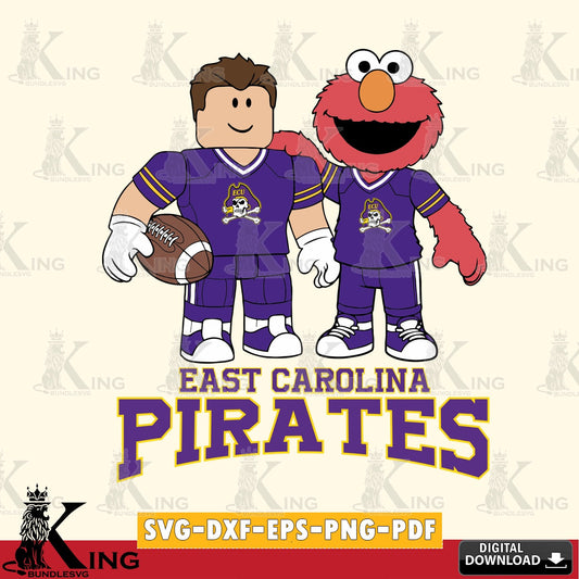 East Carolina Pirates Roblox & Elmo Football SVG file , NCAA Cricut,  File cut , Digital Download , PDF File