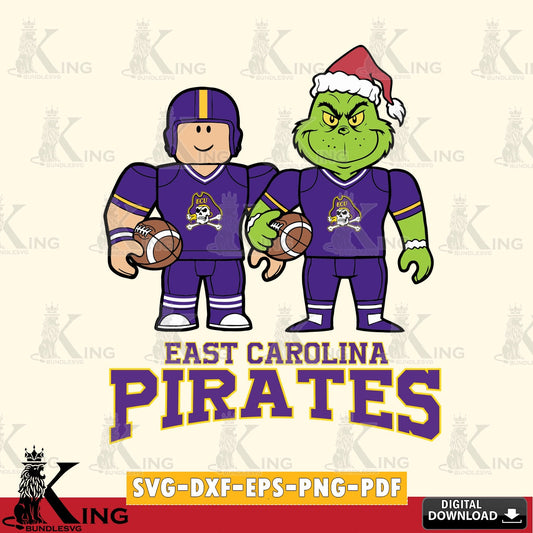 East Carolina Pirates Roblox & Grinch Football SVG file , NCAA Cricut,  File cut , Digital Download , PDF File
