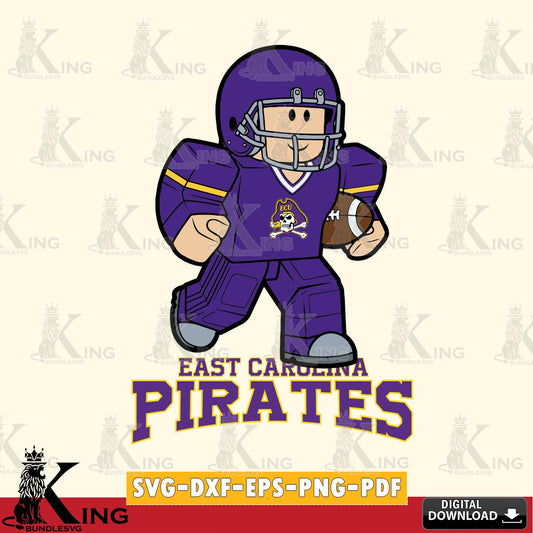 East Carolina Pirates Roblox Player Rugby SVG file , NCAA Cricut,  File cut , Digital Download , PDF File
