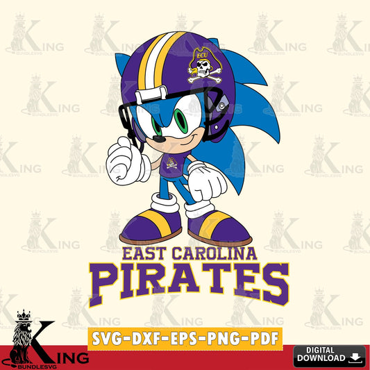 East Carolina Pirates Sonic Football Mascot SVG file, Vector , Digital Download , PDF File , Instant Download