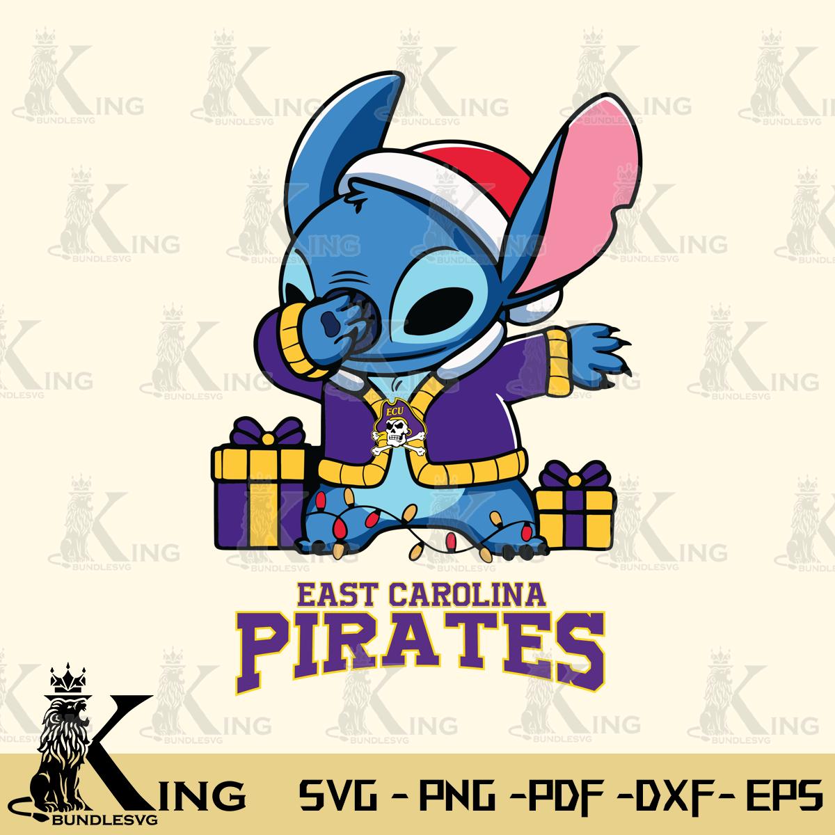 East Carolina Pirates Stitch Merry Christmas Svg Eps Dxf Png File, Digital Download