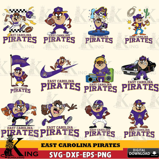 East Carolina Pirates Taz Football NCAA Bundle SVG file, Cut file  , Digital Download , Instant Download, Taz svg, NCAA svg